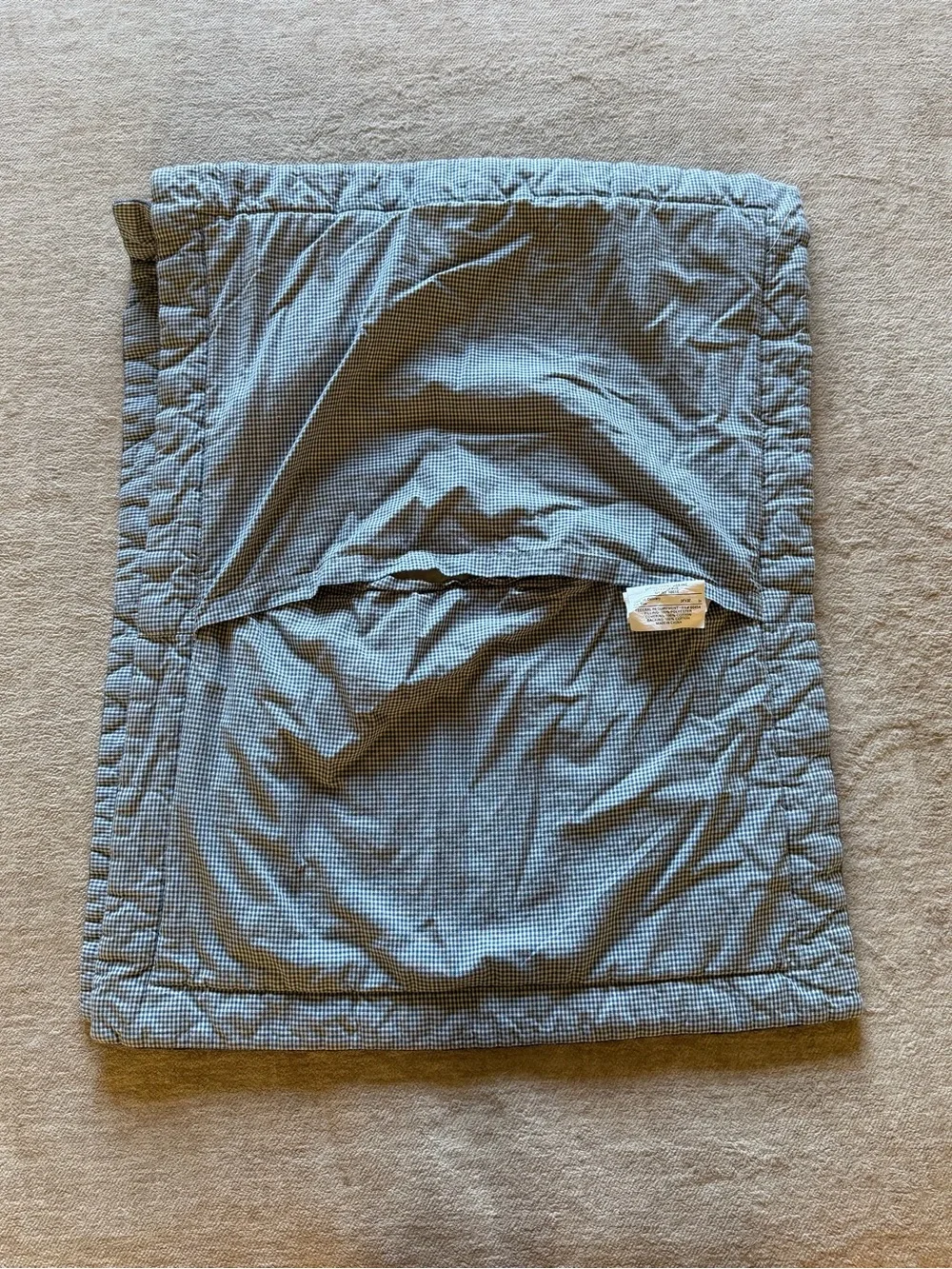 Blue Plaid Patchwork Quilted Pillow Shams- set of 2 (24 x 30)